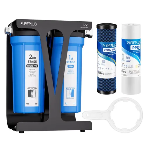 Vista 11 de PUREPLUS RV Sistema de filtro de agua de doble etapa, NSF/ANSI 42