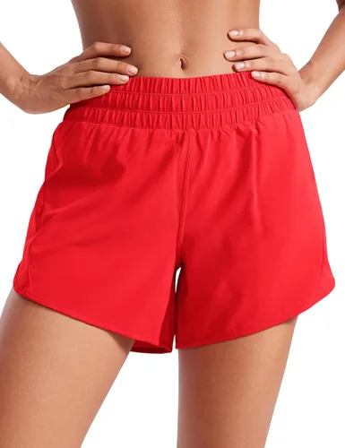 Vista 8 de CRZ YOGA Dolphin - Pantalones cortos deportivos para mujer de 5 pulgadas, cintura media, secado rápido, para correr, entrenamiento, gimnasio, pista