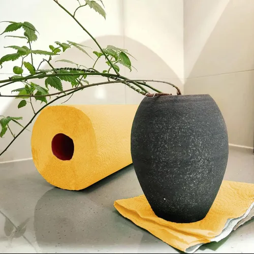 Vista 6 de Renova - Juego de rollos de toallas de papel, 2 rollos, 2 capas, 120 hojas altamente absorbentes, eleva tu imagen con estilo profesional y Amarillo