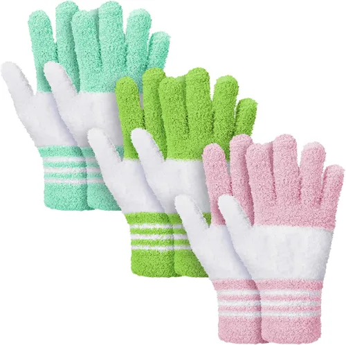 Vista 20 de Patelai 12 pares de guantes de microfibra para plantas y hojas, talla S Colores surtidos