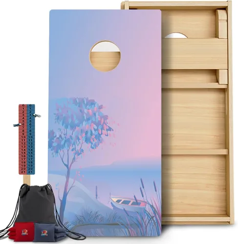 Vista 39 de CornholeGamesUSA Pro - Juego de tablas de Cornhole Fabricado en Estados Unidos Abedul báltico 3/4 Sin rebote Patas triples gruesas Dos 132