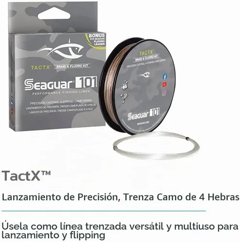 Vista 2 de Seaguar TactX Braided Fishing Line & Fluoro Kit, with Free Leader