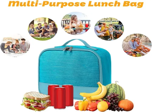 Vista 6 de ZM-YOUTOO Lonchera para hombres – Bolsa de almuerzo reutilizable para hombres adultos y mujeres – Lonchera aislada para oficina, senderismo