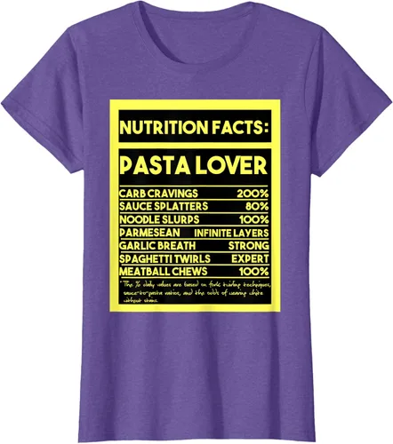 Vista 23 de Pasta Lover Nutrition Facts: The Ultimate Carb Connoisseur's T-Shirt Negro