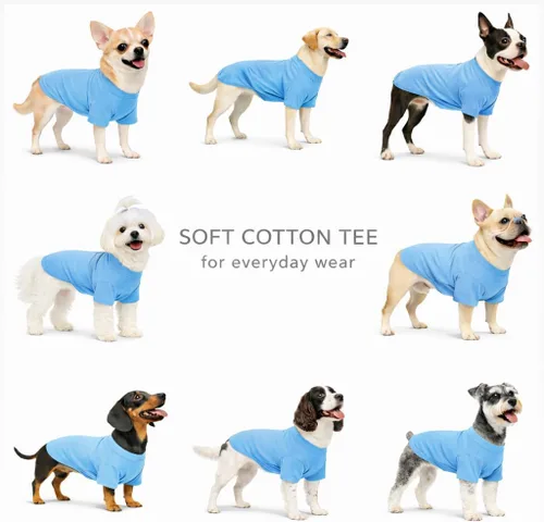 Vista 12 de Lovelonglong 2019 - Ropa para mascotas, Disfraces para Perro, Ropa Camisetas en blanco para Perros Grande Medianos Pequeños 100% Algodón 18