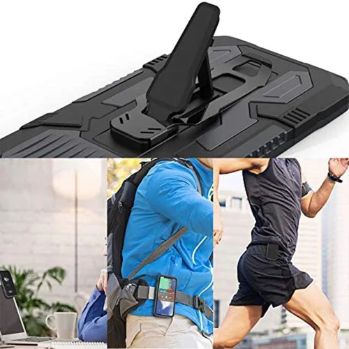 Vista 5 de Funda protectora resistente para LG K51, con protector de pantalla de vidrio templado [paquete de 2] resistente grado militar de 15 pies probada