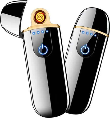 Vista 11 de Encendedor electrónico, encendedor eléctrico inteligente, mini encendedor recargable USB con ignición táctil de doble lado, encendedor sin llama a