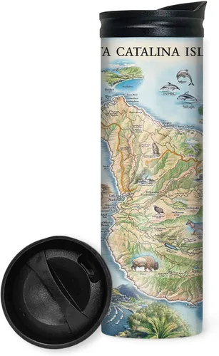 Vista 25 de Xplorer Maps 1000 Islands Map - Vaso de viaje de 16 onzas con tapa resistente a derrames, vaso de café aislado al vacío de acero inoxidable