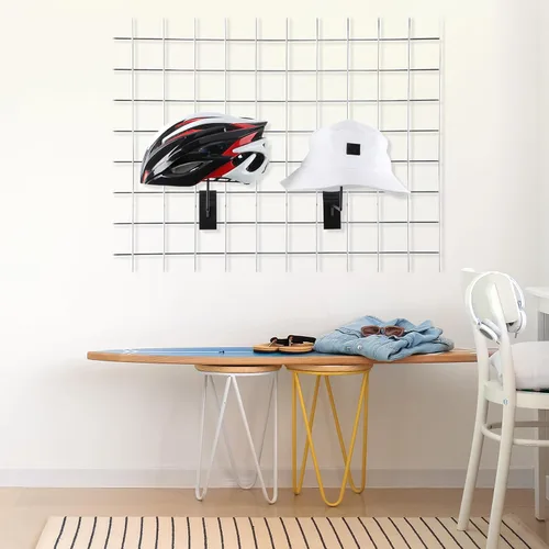 Vista 6 de Kigley Ganchos de metal para pared, estante de casco de sombrero de 3.2 pulgadas, organizador de estantes de exhibición al por menor, accesorios