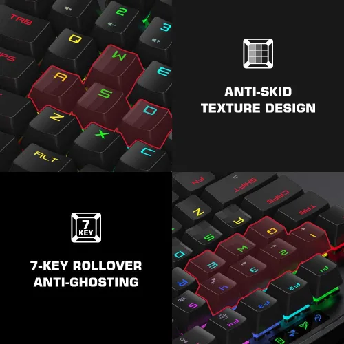 Vista 6 de Gaming Keyboard and Mouse for PS4Xbox OneXbox Series XSNintendo SwitchPC GameSir VX2 AimSwitch Wireless Keyboard and Mouse Adapter with RGB Backlit