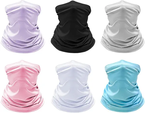 Vista 9 de Paquete de 6 polainas refrescantes para el cuello, máscara facial para verano, transpirable, antipolvo, UV, bufanda para hombres y mujeres, pesca