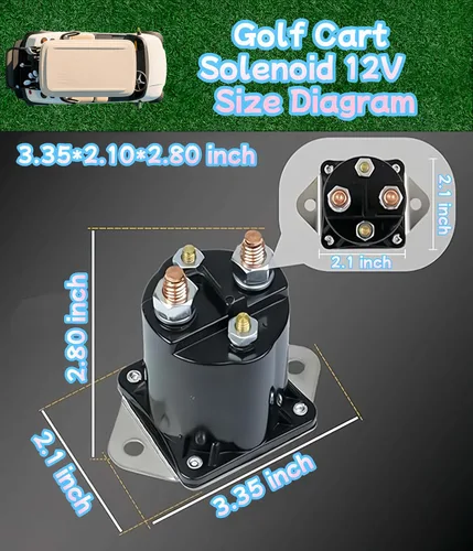 Vista 3 de Solenoide de arranque de coche Club de 12 V, solenoide de carrito de golf a gas para Club Car 1984 en adelante DS/04+ precedente solenoide de gas