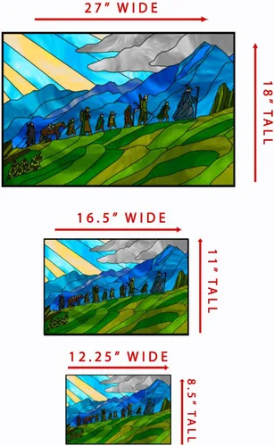 Vista 4 de Rings Lord Fellowship - Película para ventana de vitrales (12.25 x 8.1 pulgadas)