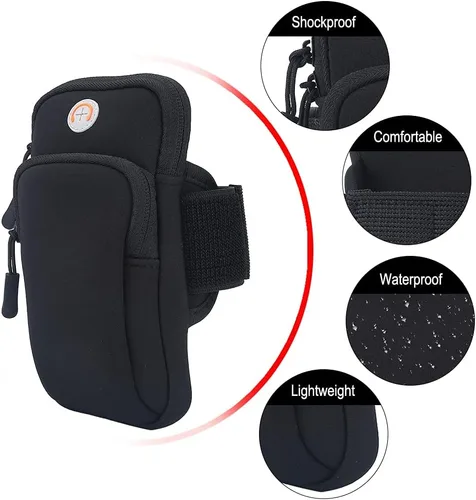 Vista 4 de Brazalete para teléfono celular, correr, correr, ejercicio, gimnasio, brazo, muñeca, brazalete, funda para teléfono, bolsa de brazo deportivo