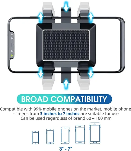 Vista 8 de Soporte de teléfono para espejo retrovisor, giratorio de 360°, universal multifuncional ajustable para todos los teléfonos móviles
