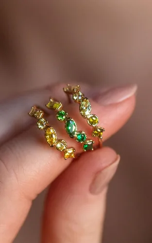 Vista 7 de Local Eclectic Shades of You - Anillo de piedra natal ombré, chapado en oro amarillo de 14 quilates, regalo de cumpleaños, graduación, dama de honor