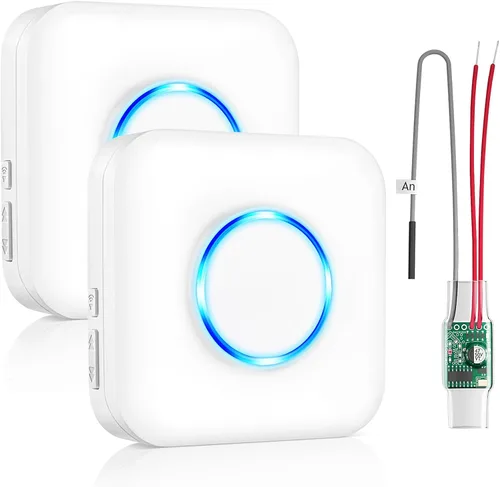 Vista 10 de Satisure Extensor de Timbre Inalámbrico con Receptor se Conecta al Timbre Cableado Existente Convirtiéndolo en Timbre de Puerta Inalámbrico