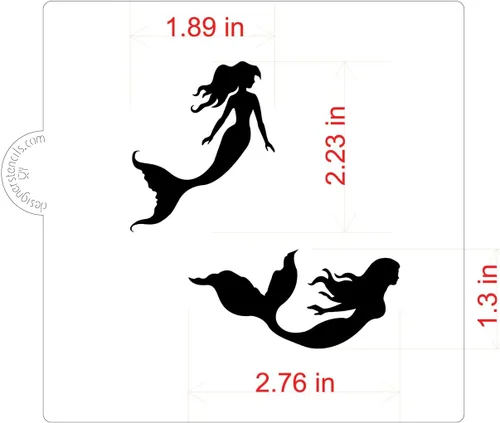 Vista 3 de Plantilla de galletas y manualidades de sirenas por Designer Stencils