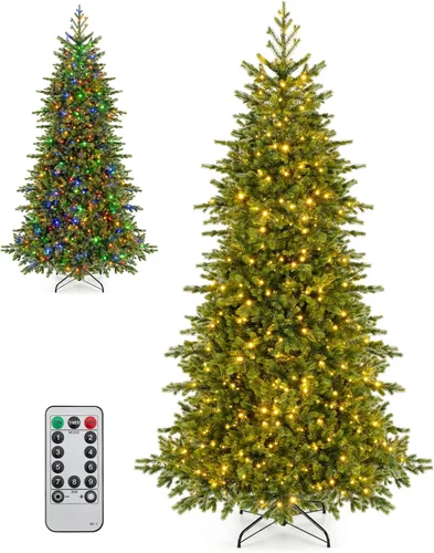 Vista 17 de GOFLAME Árbol de Navidad preiluminado de 7.5 pies con control remoto 3-Verde