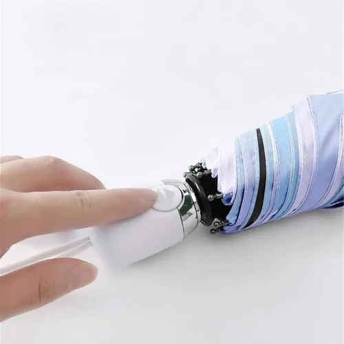 Vista 3 de Choedii Sombrilla de sol con protección UV compacta portátil automática para viajes para caminar mujeres impermeable plegable diseño de nebulosa 11