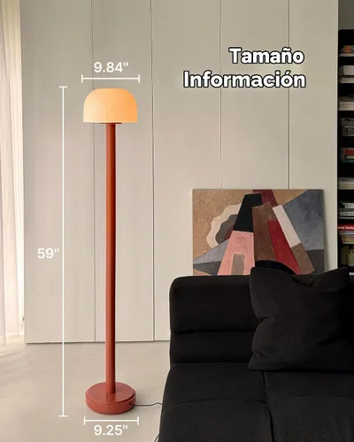 Vista 6 de MAGCHARM Lámpara de pie con forma de hongo con control remoto, lámpara de pie LED regulable de 59 pulgadas de alto con temperatura