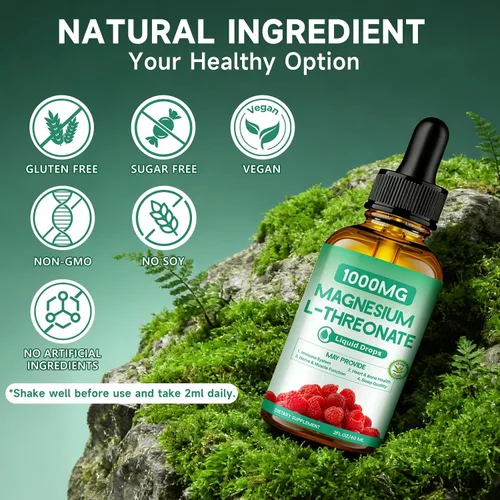 Vista 5 de L-treonato de magnesio 1000 mg, treonato de magnesio enriquecido con teanina, apigenina y bálsamo de limón, diseñado para apoyar la salud