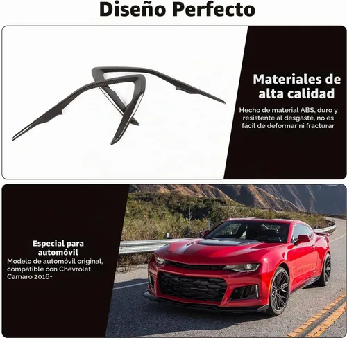 Vista 6 de Cubierta de moldura de panel de puerta interior en V de fibra de carbono, marco decorativo, accesorios interiores para Chevrolet Camaro 2016-2023