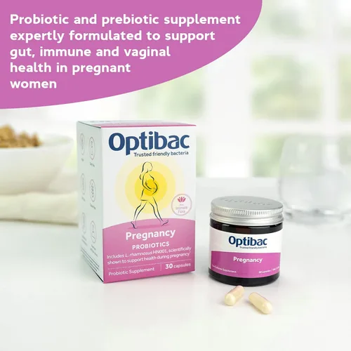 Vista 2 de Optibac Probiotics Embarazo - Probiótico vegano para mujeres embarazadas y lactantes para apoyar la salud intestinal, inmune y vaginal, 12 mil