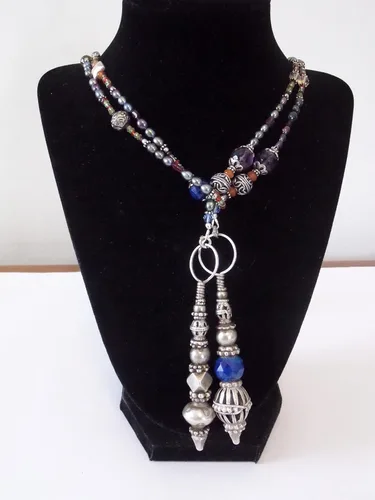Vista 2 de Freshwater Pearl, Crystal Lariat Necklace