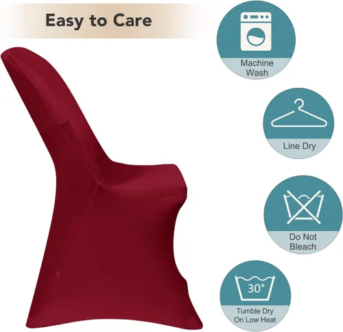 Vista 7 de Obstal 10 fundas elásticas de elastano para sillas plegables de fiesta, fundas universales para sillas ajustables, protectores para bodas