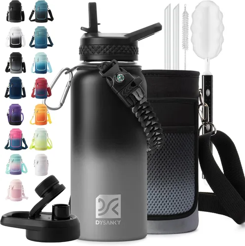 Vista 55 de DYSANKY Botella de agua aislada de 32 onzas, metal al vacío de acero inoxidable grueso, jarra de agua deportiva portátil para gimnasio y senderismo