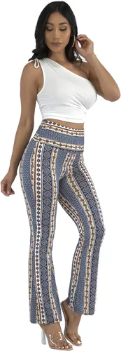 Vista 7 de ShoSho - Pantalones para mujer con diseño estilo boho palazzo, acampandos