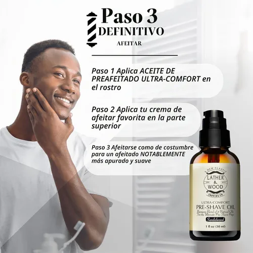 Vista 3 de El mejor aceite de preafeitado, aceite de afeitado superior para el afeitado sin esfuerzo liso libre de irritación., Sándalo, 1