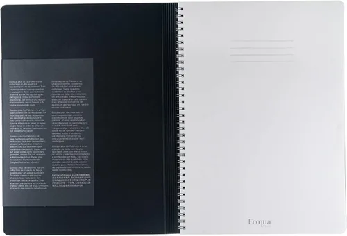 Vista 6 de Fabriano Ecoqua Plus - Cuaderno oculto en espiral, 8.3 x 11.7 pulgadas, A4, punteado, negro