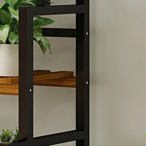 Vista 7 de Gdrasuya10 Soporte para plantas colgantes de metal negro de 3 niveles, estante de metal para macetas para jardín interior y exterior, soporte grande