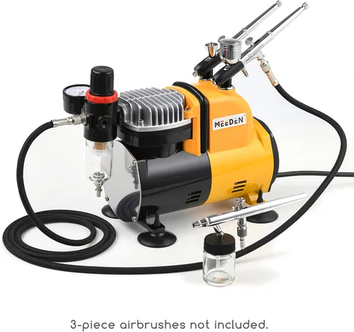 Vista 3 de MEEDEN Kit de compresor de aerógrafo - Compresor de aire completo de 1/5 HP para pintura de modelos con manguera de 6 pies