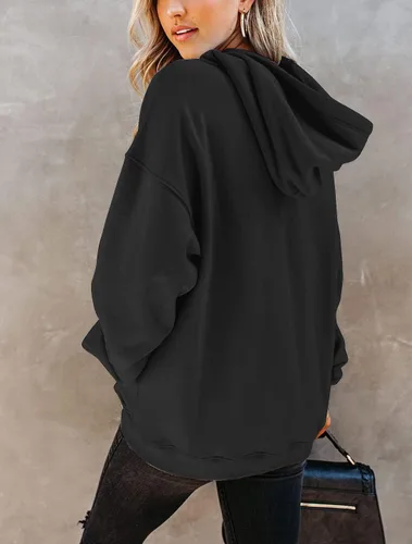Vista 2 de Orchidays Sudaderas casuales con bolsillo para mujer, manga larga, con cordón