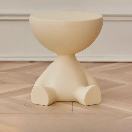 Vista 13 de Mesa auxiliar, mesa auxiliar moderna, mesa de sofá, mesa de noche con base abstracta para espacios pequeños, mesita de noche, decoración del hogar