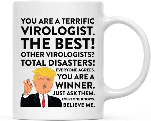 Vista 40 de Andaz Press Round 11 oz taza de té de cerámica para café divertido presidente Donald Trump regalo de Navidad, You are a Terrific Aquatic Biologist
