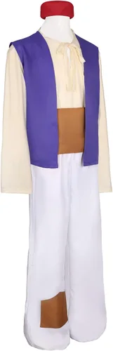 Vista 2 de Ainiel Disfraz de príncipe árabe para hombre (talla L), color blanco