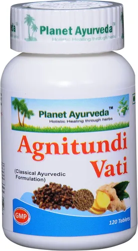 Vista 2 de Planet Ayurveda Agnitundi Vati - Tableta de hierbas, 500 mg tabletas vegetales - 2 botellas (cada botella contiene 120 tabletas)