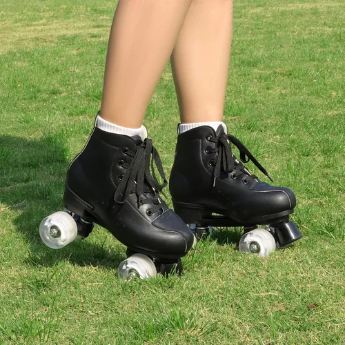 Vista 5 de Derby - Patines profesionales para interiores y exteriores para mujeres y hombres, patines ajustables de cuatro ruedas para personas mayores