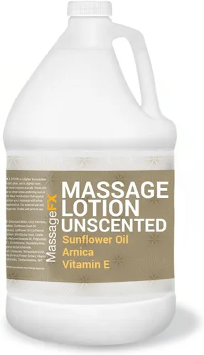 Vista 10 de Massage FX Loción de masaje sin perfume, botella de bomba de 8 onzas, fórmula calmante que proporciona un deslizamiento suave y extendido, fórmula