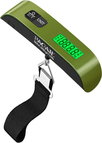 Vista 8 de BAGAIL Báscula digital de equipaje, báscula de equipaje colgante de 110 libras con pantalla LCD retroiluminada, báscula de pesaje portátil