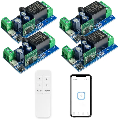 Vista 10 de Módulo de relé inteligente inalámbrico Ewelink WiFi USB 5V 4 canales, autobloqueante, contacto seco, interruptor de palanca remoto para control