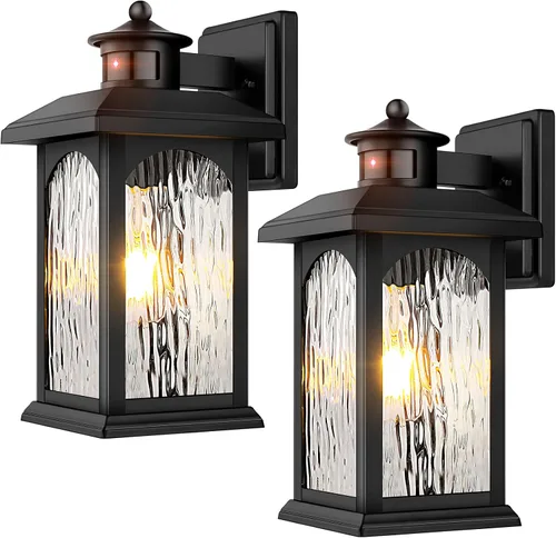 Vista 10 de FILIYANO - Linterna de pared blanca con sensor de movimiento para exteriores, del atardecer al amanecer, 1 paquete Anti-Rust, Waterproof Exterior