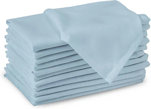 Vista 59 de Encasa XO Juego de 12 servilletas de tela de cóctel Servilletas de mesa de algodón puro Tamaño (9 x 9 pulgadas) B gris sólido Lavable a