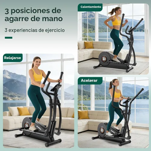 Vista 3 de pooboo Elliptical Machine, Elliptical Exercise Machine with 16-Level Resistance&Quiet Magnetic Driving System, Elliptical Machine for Home with LCD