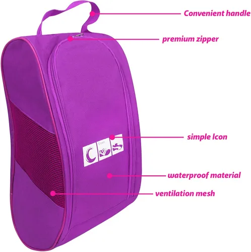 Vista 5 de Impermeable transpirable a prueba de polvo de viaje portátil zapatos con cremallera asa de transporte organizador casa zapatos libre soporte