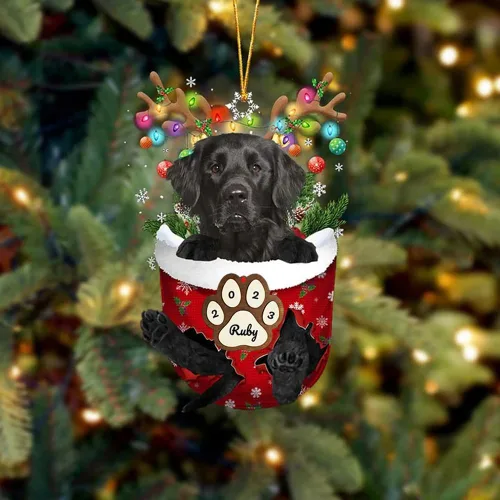 Vista 77 de Adornos personalizados de Pug cervatillo – Decoración personalizada para árbol de Navidad con patas de bolsillo de nieve